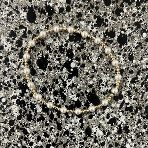 Elegant Enewton Gold and White Pearl Bracelet